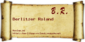 Berlitzer Roland névjegykártya